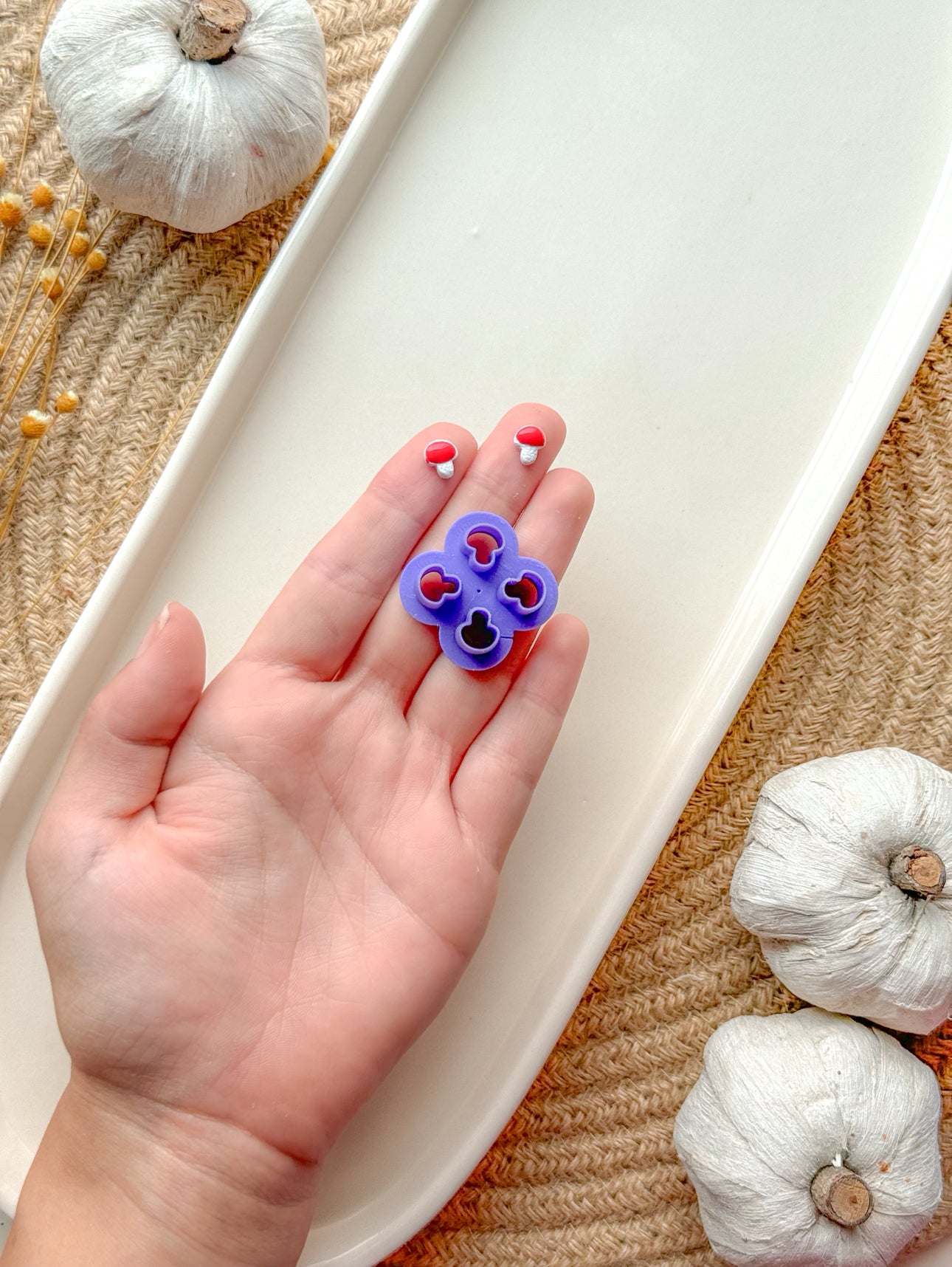 Micro Mushroom Clay Cutter, 8mm, Fall Clay Cutter, Polymer Clay Cutter