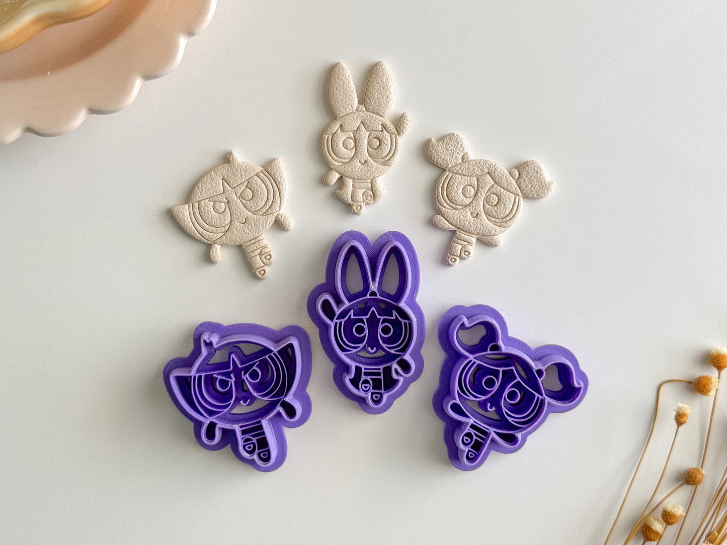 POWERPUFF GIRLS AND VILLAINS, CLAY CUTTERS, PURCHASE SEPARATELY OR TOGETHER