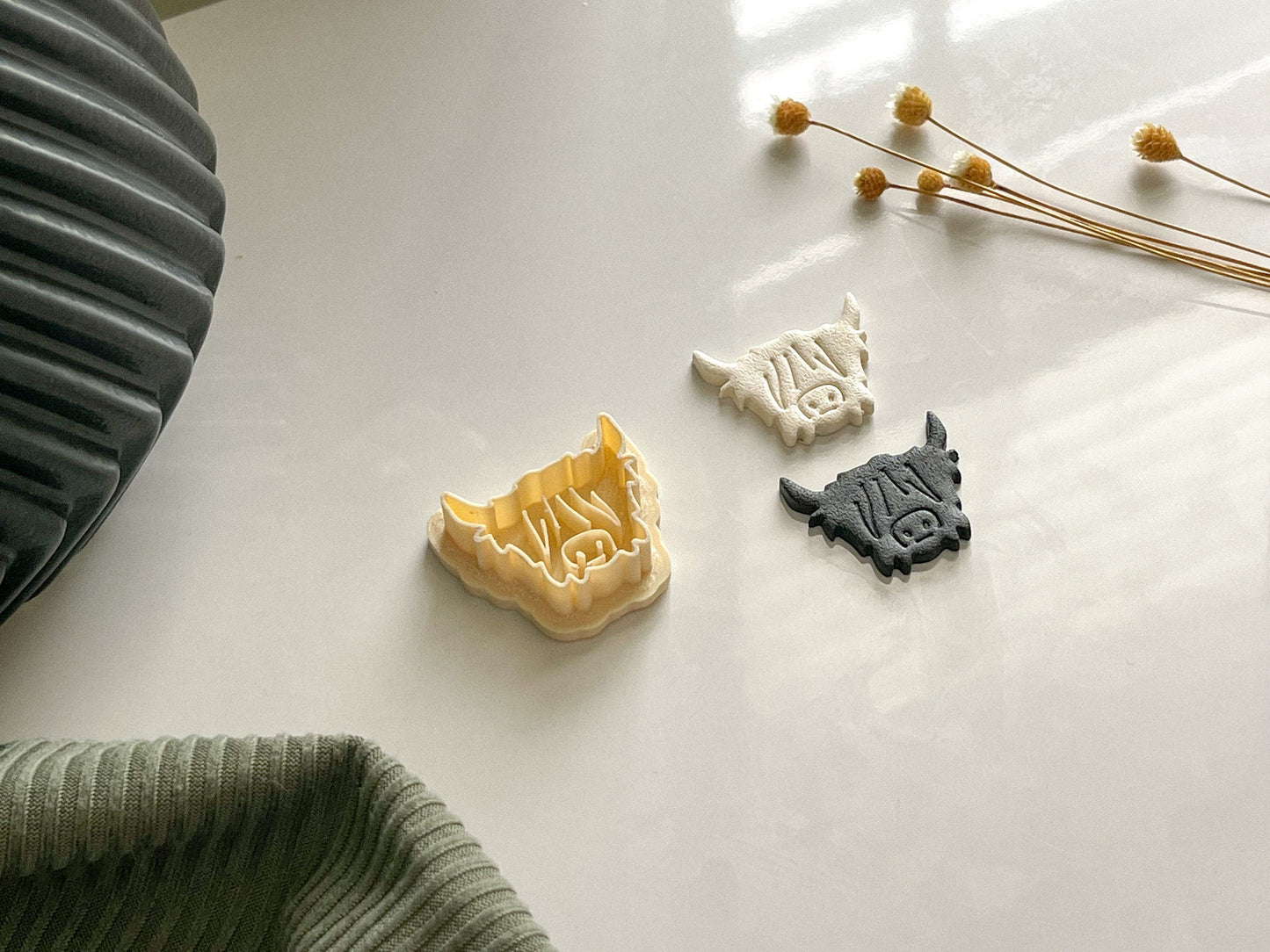 Highland Cow Clay Cutter, Cow Clay Cutter, Polymer Clay Cutters, Farm Theme Clay Cutter, Cottagecore Clay Cutters, 3D Print Clay Cutter