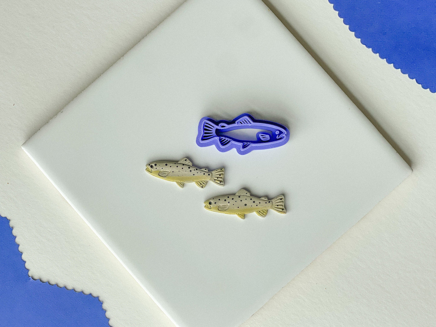 Trout Clay Cutter, Fish Clay Cutter, Summer Clay Cutter, Polymer Clay Cutters, Individual or Mirrored Set Options