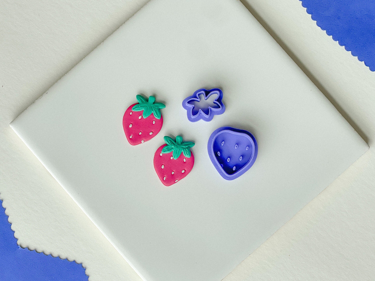 Strawberry Clay Cutter, Two piece clay cutter set, Berry Clay Cutter, Polymer Clay Cutter, Fruit Clay Cutter, Summer Clay Cutters