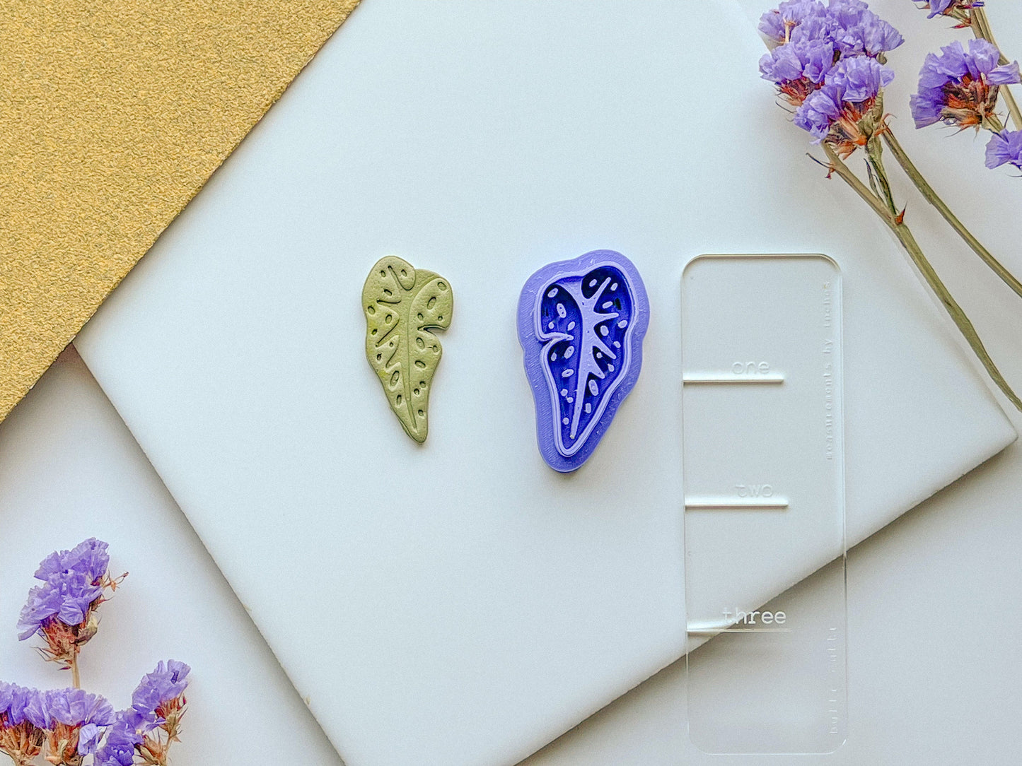 Plant Leaf Clay Cutters, Dangle and Statement sizes, Stud size available under separate listing, Polymer Clay Cutters, Botanical Clay Cutter