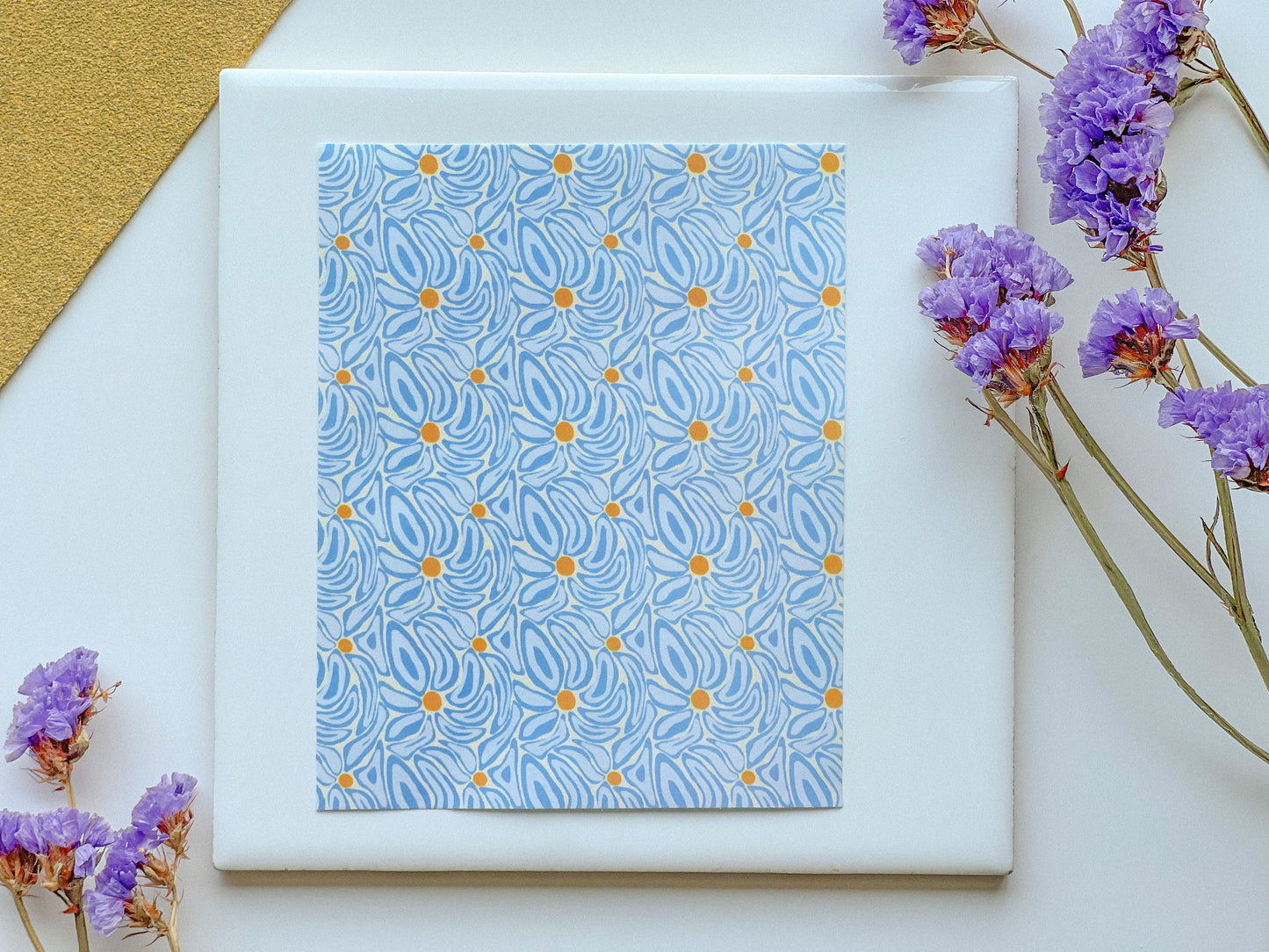 Bundle of 8 Funky Floral Clay Transfer Sheet, 4x5 inches, Groovy Clay Transfer, Polymer Clay Transfer Paper, polymer clay pattern