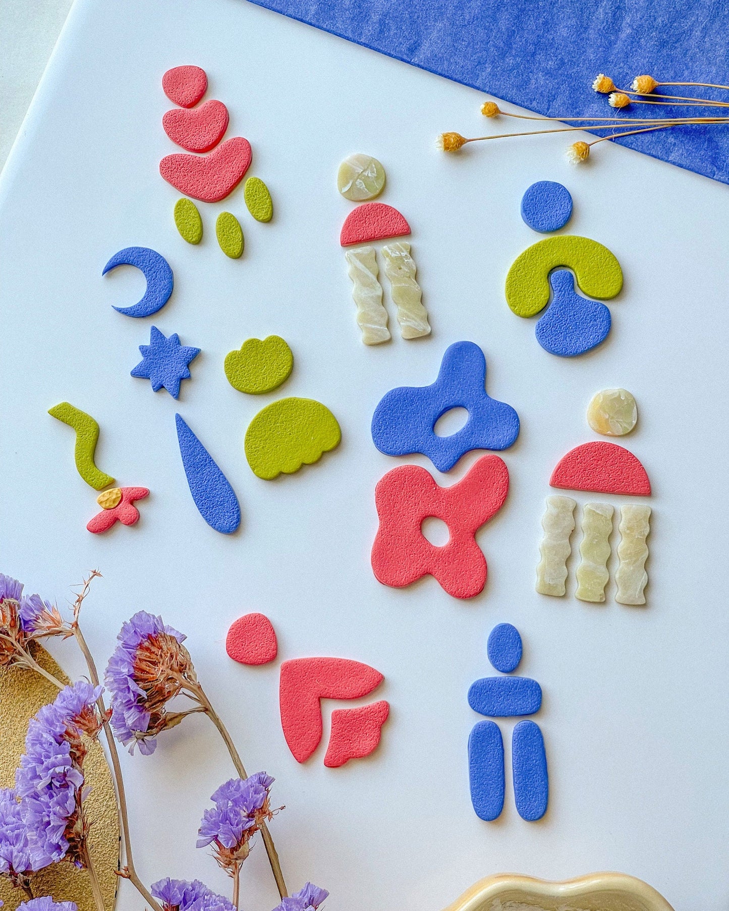 Blobby Flower Dangle Set, Polymer Clay Cutter Set, Clay Dangle Sets, Elegant Clay Cutter, 3 piece cutter set