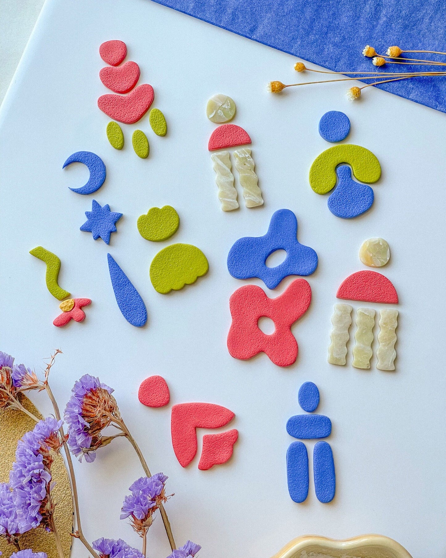 Scalloped Tulip Dangle Set, Polymer Clay Cutter Set, Clay Dangle Sets, Organic Shape Clay Cutter