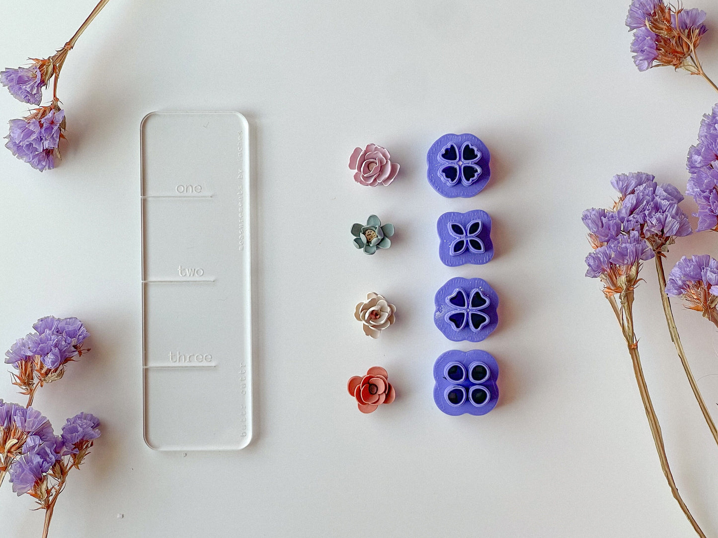 Petal Cutter Sets, Four Styles, 3 different sizes available, 5mm, 8mm, 12mm, Floral Clay Cutters, More grouping options in separate listing