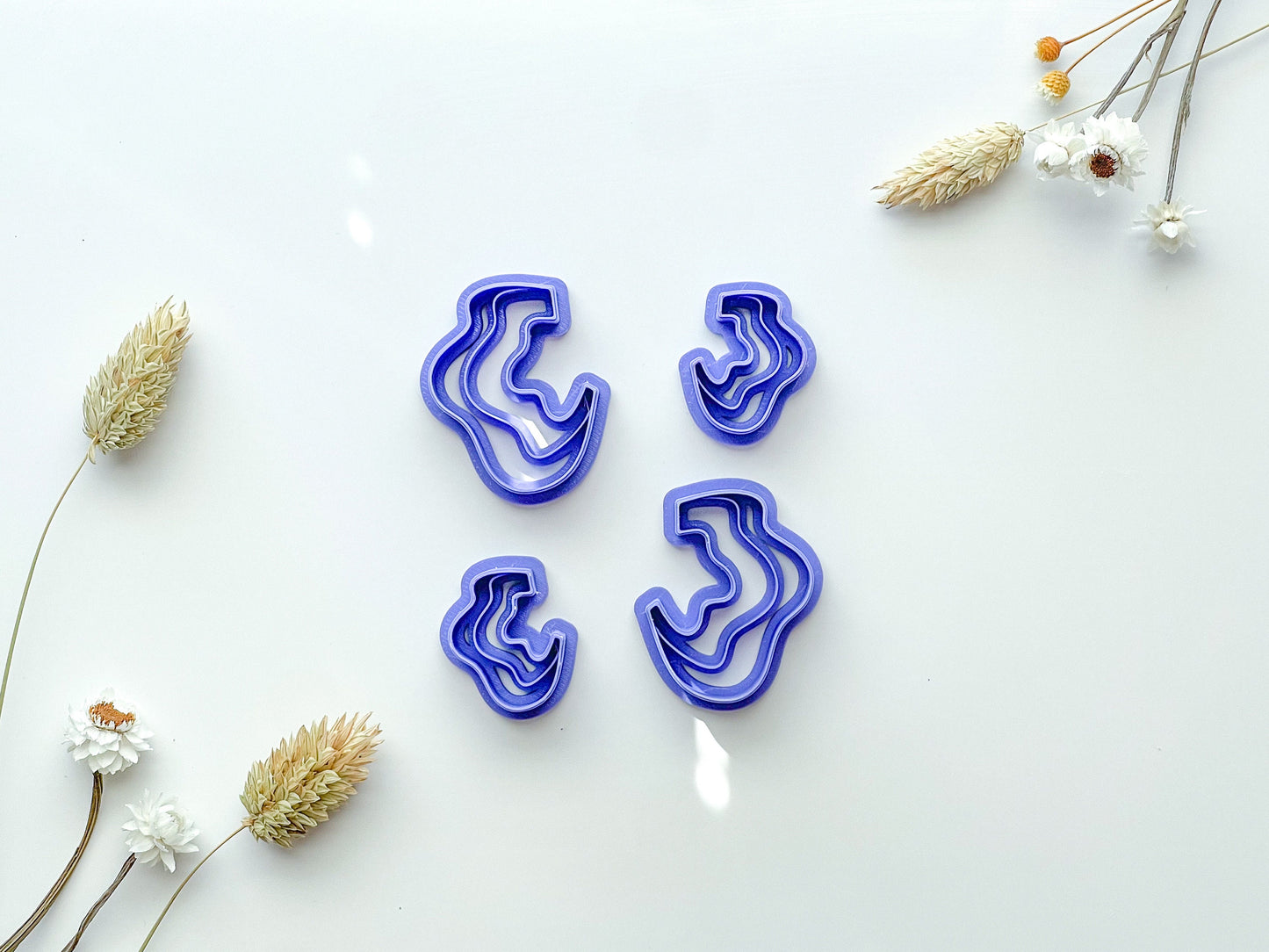 Wavy Hoop Clay Cutter, Polymer Clay Cutter, Art Deco Clay Cutter, Strong PLA Tough, Dangle Clay Cutters, Dangle clay cutter, Organic Shape