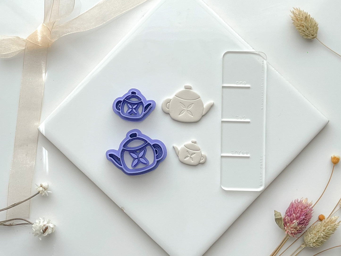 Tea Pot Clay Cutter, Polymer Clay Cutter, Kettle Clay Cutter, Cottagecore Clay Cutter, Mirrored or single