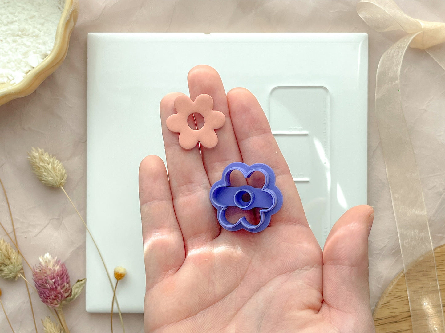 Groovy Flower Clay Cutter, 1 inch, Polymer Clay Cutter