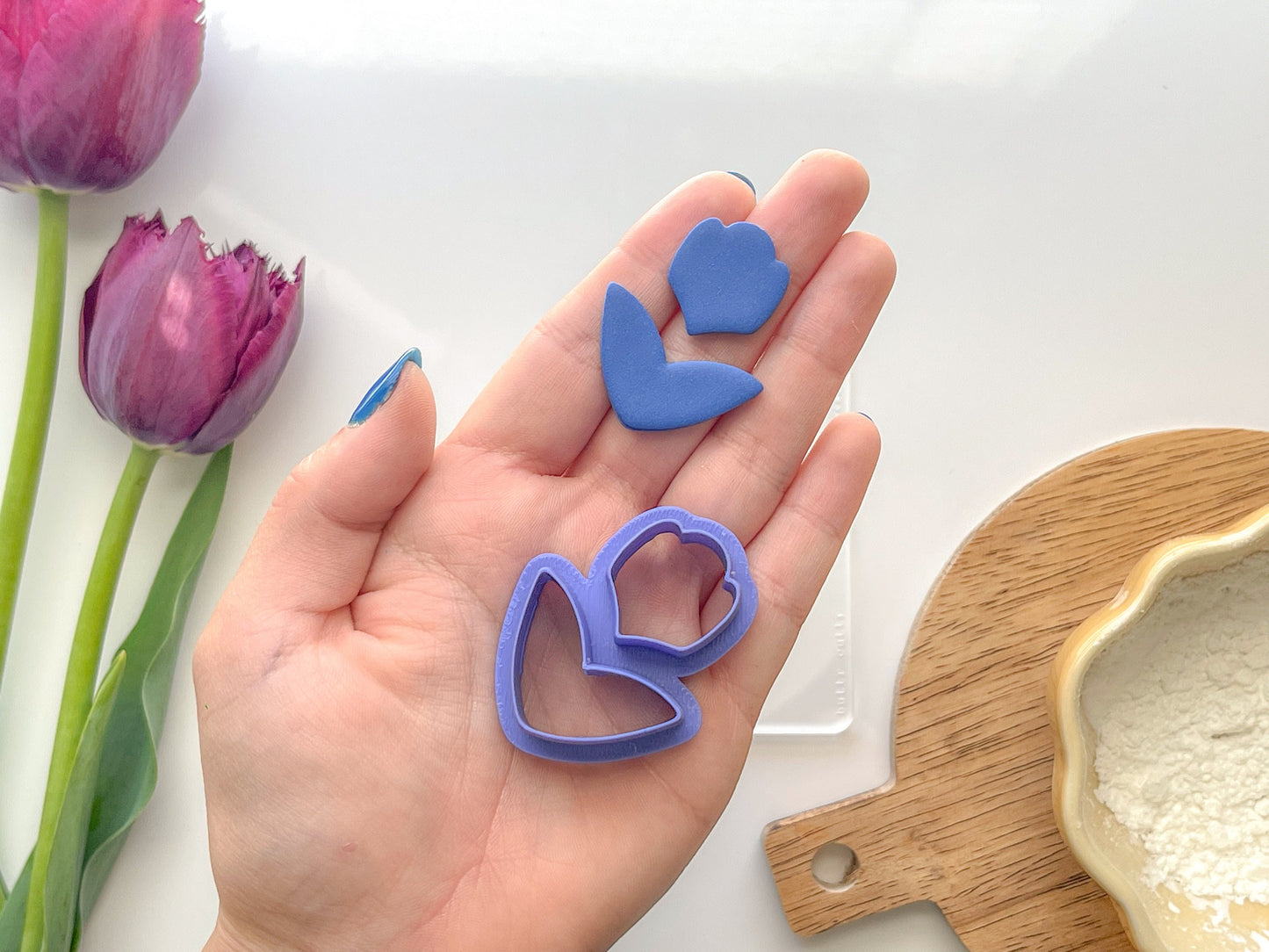 Tulip set Clay Cutter, Polymer Clay Cutter, Basic and Everyday Clay Cutters