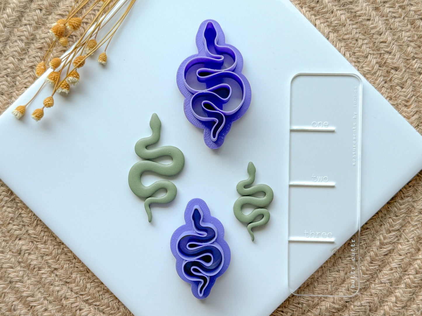Snake Clay Cutter, Two Sizes Available, Single or Mirrored Set, Polymer Clay Cutter, Western Clay Cutter
