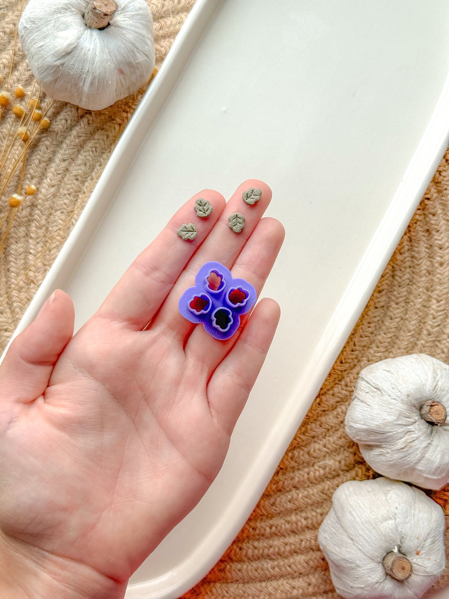 Micro Fall Leaf Clay Cutter, 8mm, Fall Clay Cutter, Polymer Clay Cutter