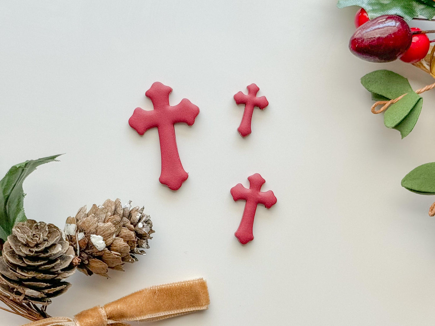 Cross Clay Cutter, Four size options, Earring or Ornament Clay Cutter, Christmas Clay cutter, Winter clay cutter