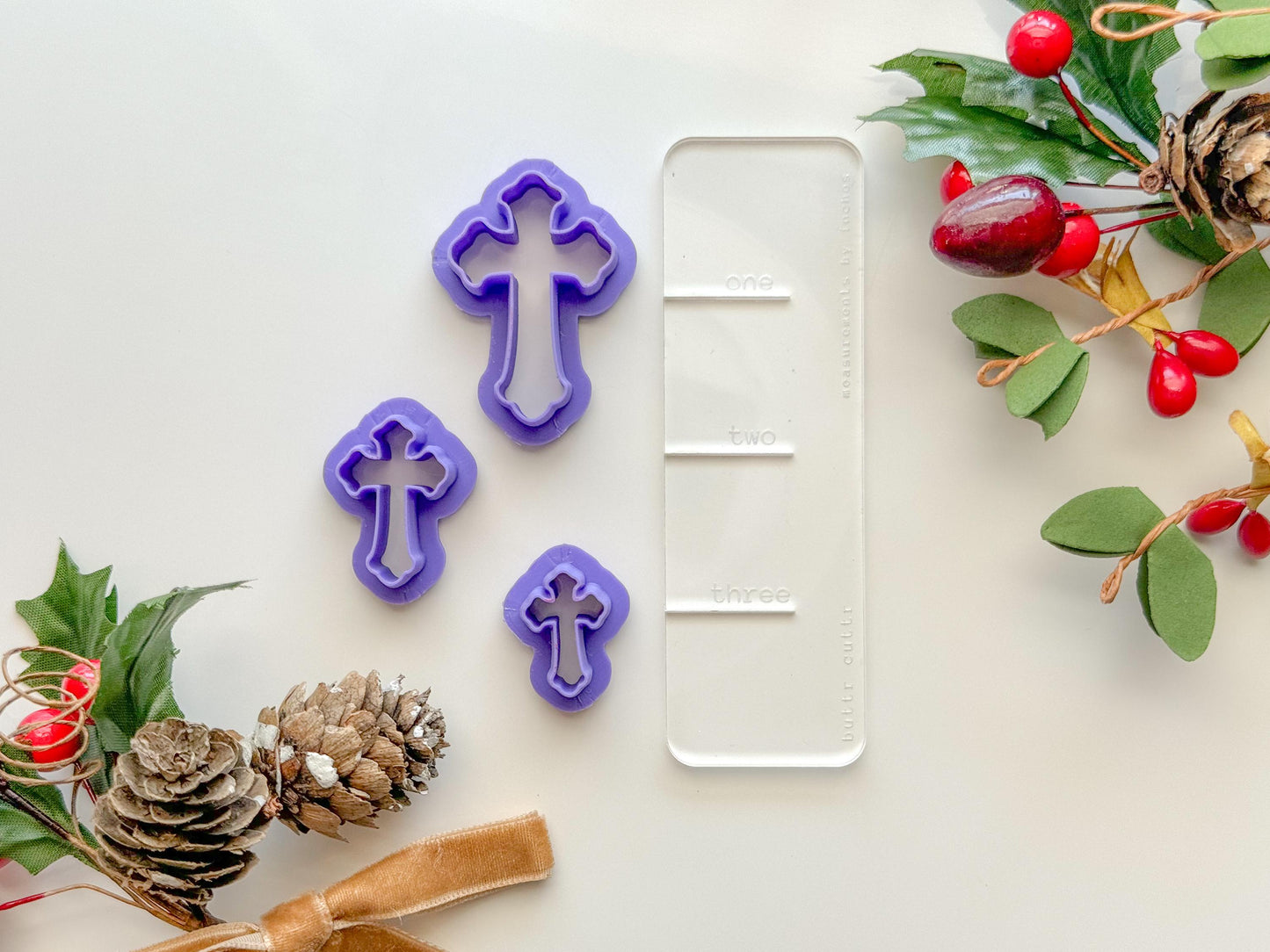 Cross Clay Cutter, Four size options, Earring or Ornament Clay Cutter, Christmas Clay cutter, Winter clay cutter