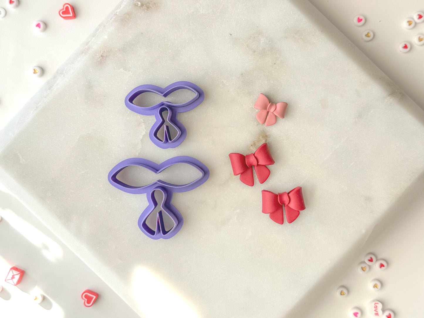 Bow #3, Bow Builder Polymer Clay Cutter, Two size options, .75inch and 1inch bows after assembled