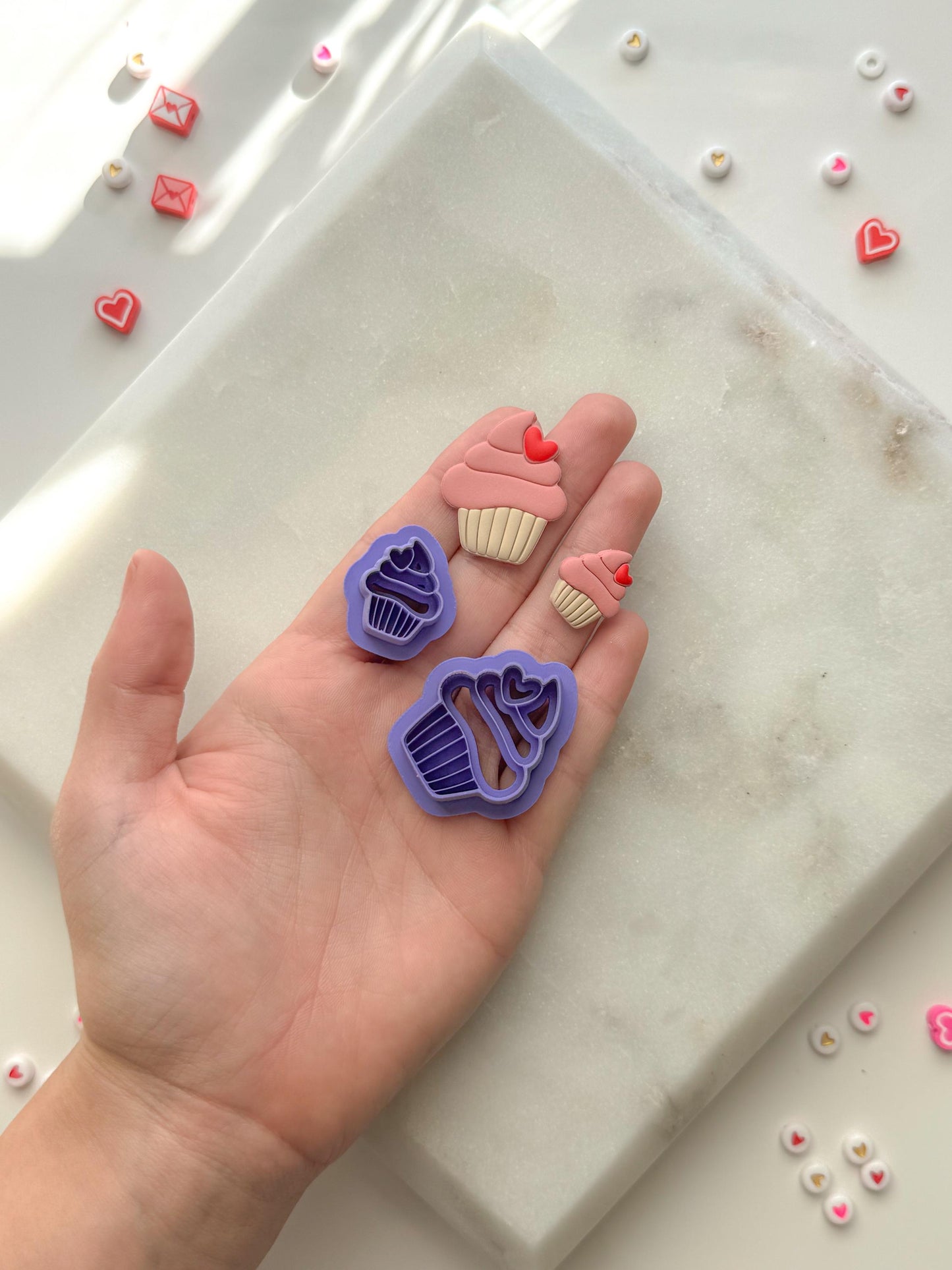 Cupcake Clay Cutter, Polymer Clay Cutter, Two Size Options, Valentines Clay Cutter, bakery clay cutter