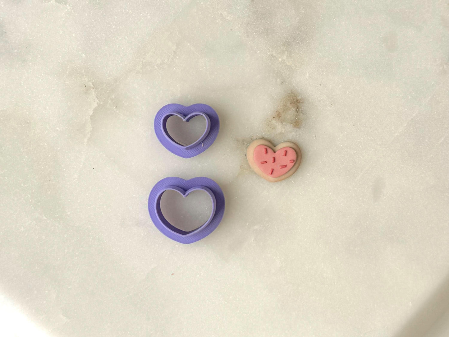 Heart cookie builder Clay Cutter, Polymer Clay Cutter, Two Size Options, Two piece Set, Valentines Clay Cutter