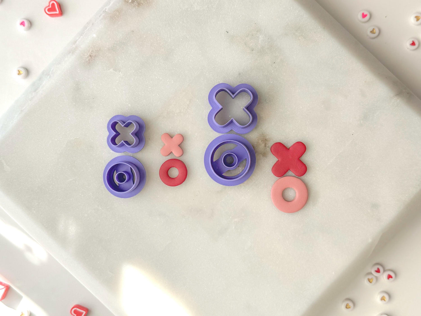X and O Clay Cutter, Polymer Clay Cutter, Two Size Options, Two piece Set, Valentines Clay Cutter