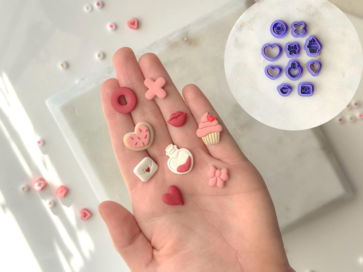 Valentines Stud Clay Cutters, Approximately .5” , Purchase as bundle or separately, Larger size Options available through separate listings