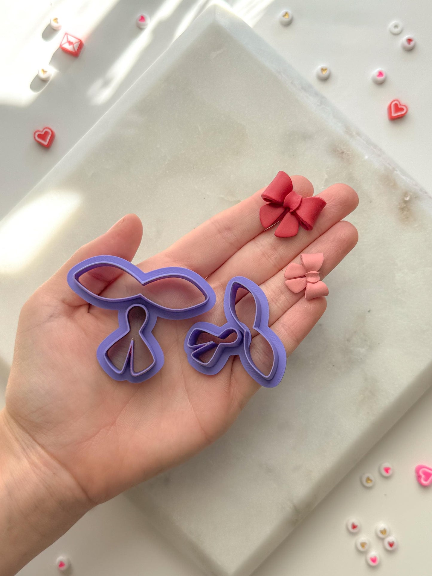 Bow #3, Bow Builder Polymer Clay Cutter, Two size options, .75inch and 1inch bows after assembled