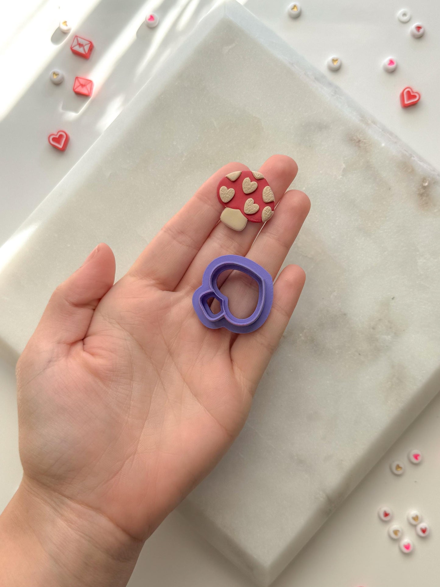 Heart Shroom Clay Cutter, Polymer Clay Cutter, Valentines Clay Cutter