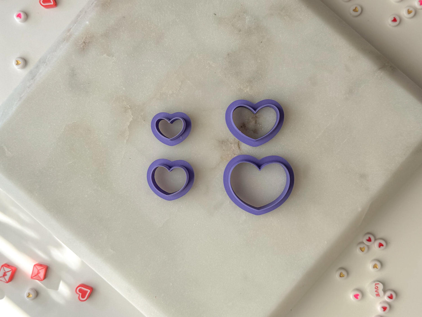 Heart cookie builder Clay Cutter, Polymer Clay Cutter, Two Size Options, Two piece Set, Valentines Clay Cutter