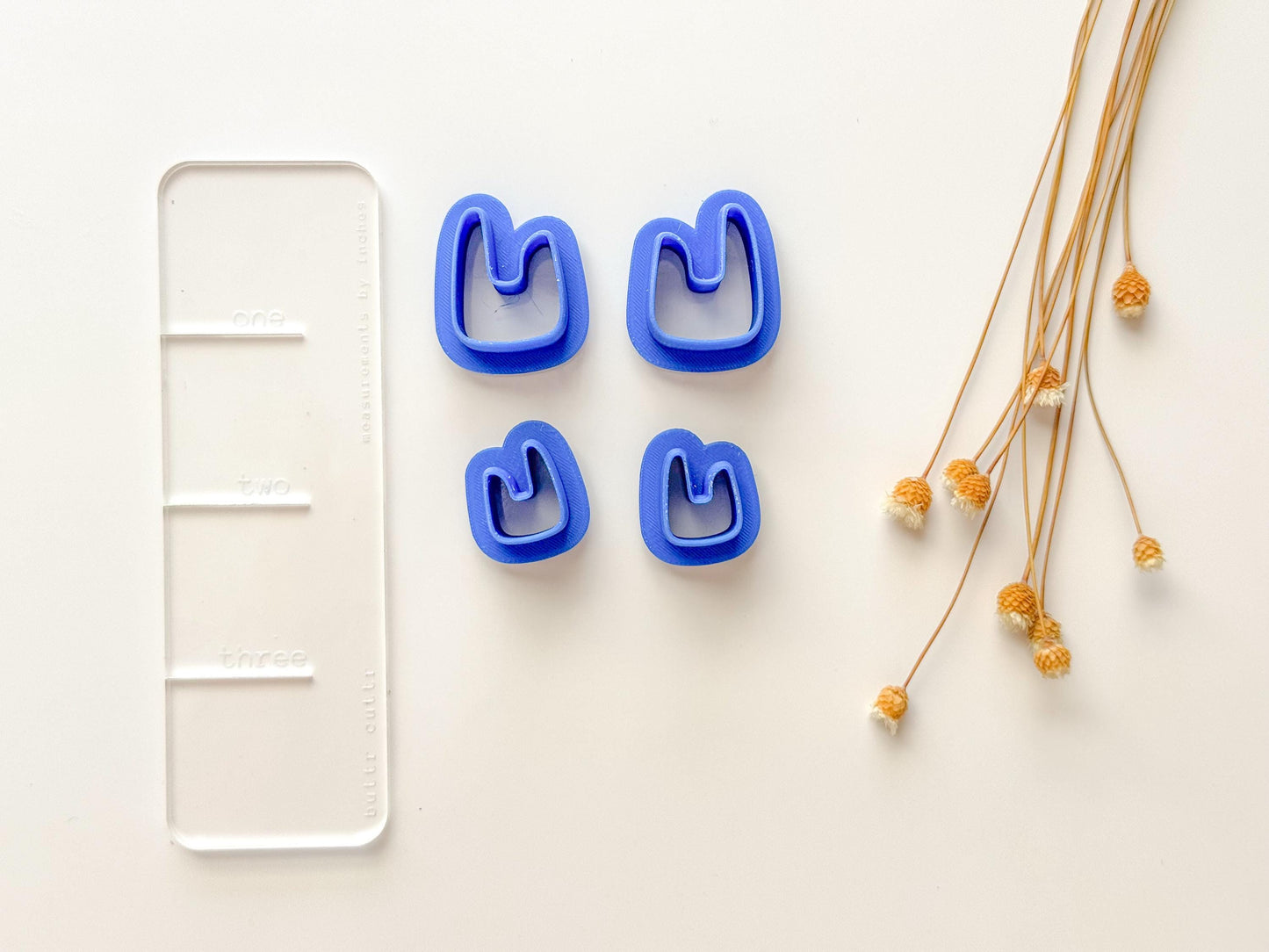 U Hoop Huggie Clay Cutter | MIRRORED SET | Polymer Clay Cutter | Organic Clay Cutter |