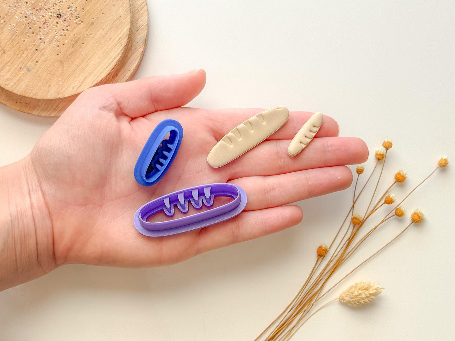 Baguette Embossed Clay Cutter | Polymer Clay Cutter | Bread Clay Cutter | Spring Cutters | Bakery Clay Cutter | Coffee Shop Clay cutter