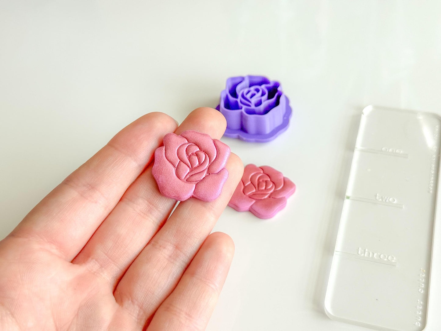 Rose Polymer Clay Cutter – 3D Printed Flower Clay Earring Cutter – Floral Jewelry Tool for Polymer Clay Art
