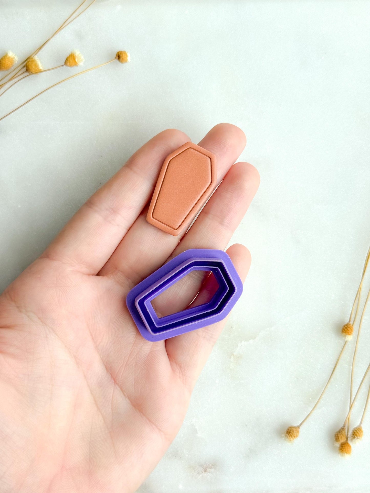 Coffin Polymer Clay Cutter | Halloween Coffin Clay Cutter in 3 Sizes | 3D Printed Clay Jewelry Tool
