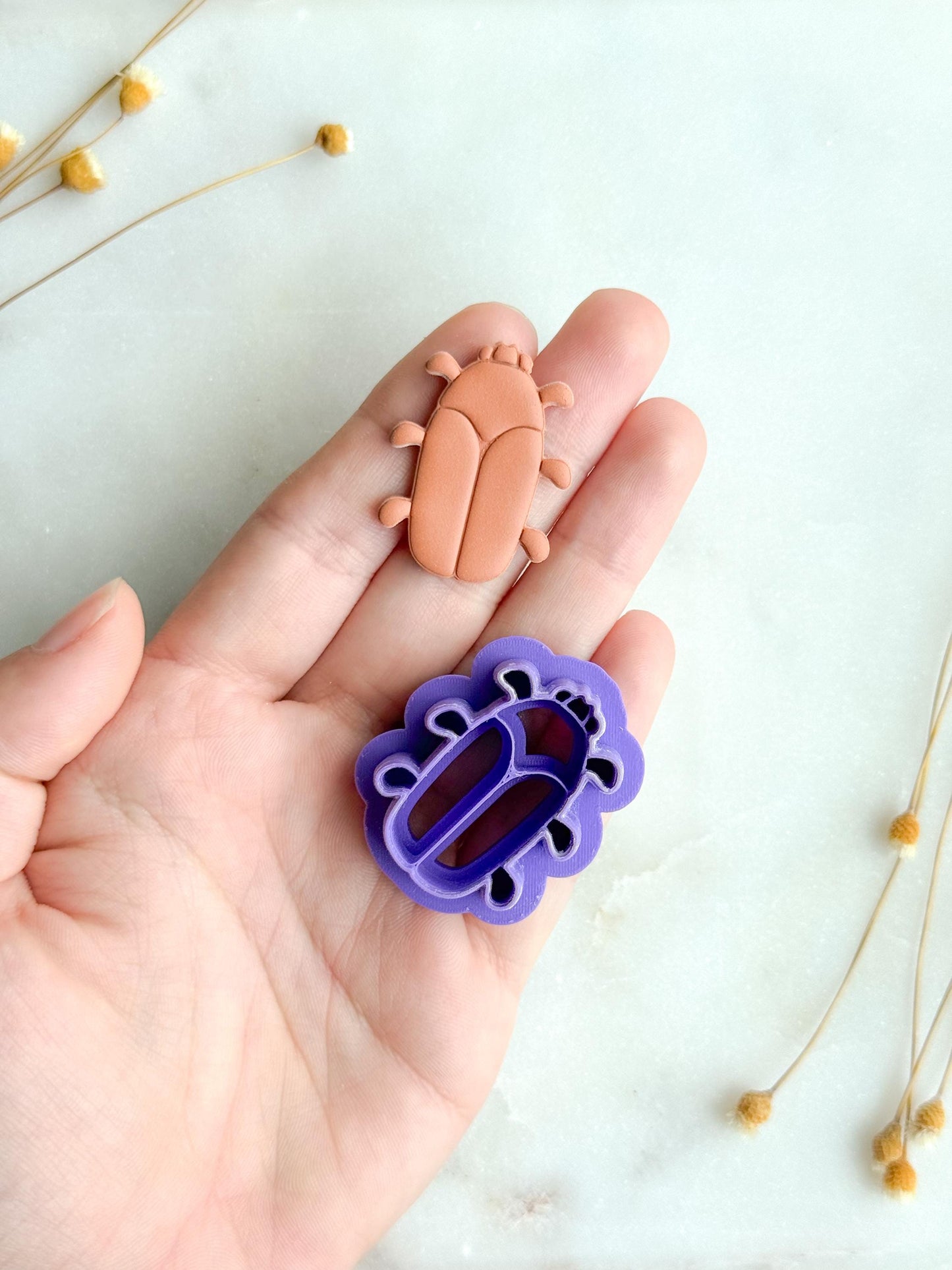 Beetle Polymer Clay Cutter | Gothic Bug Scarab Clay Cutter | 3D Printed Embossed Cutter for Jewelry