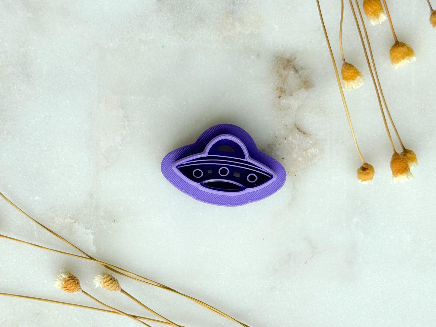 UFO Spaceship Polymer Clay Cutter | Alien Spaceship Clay Cutter | 3D Printed Embossed Cutter for Jewelry & Crafts