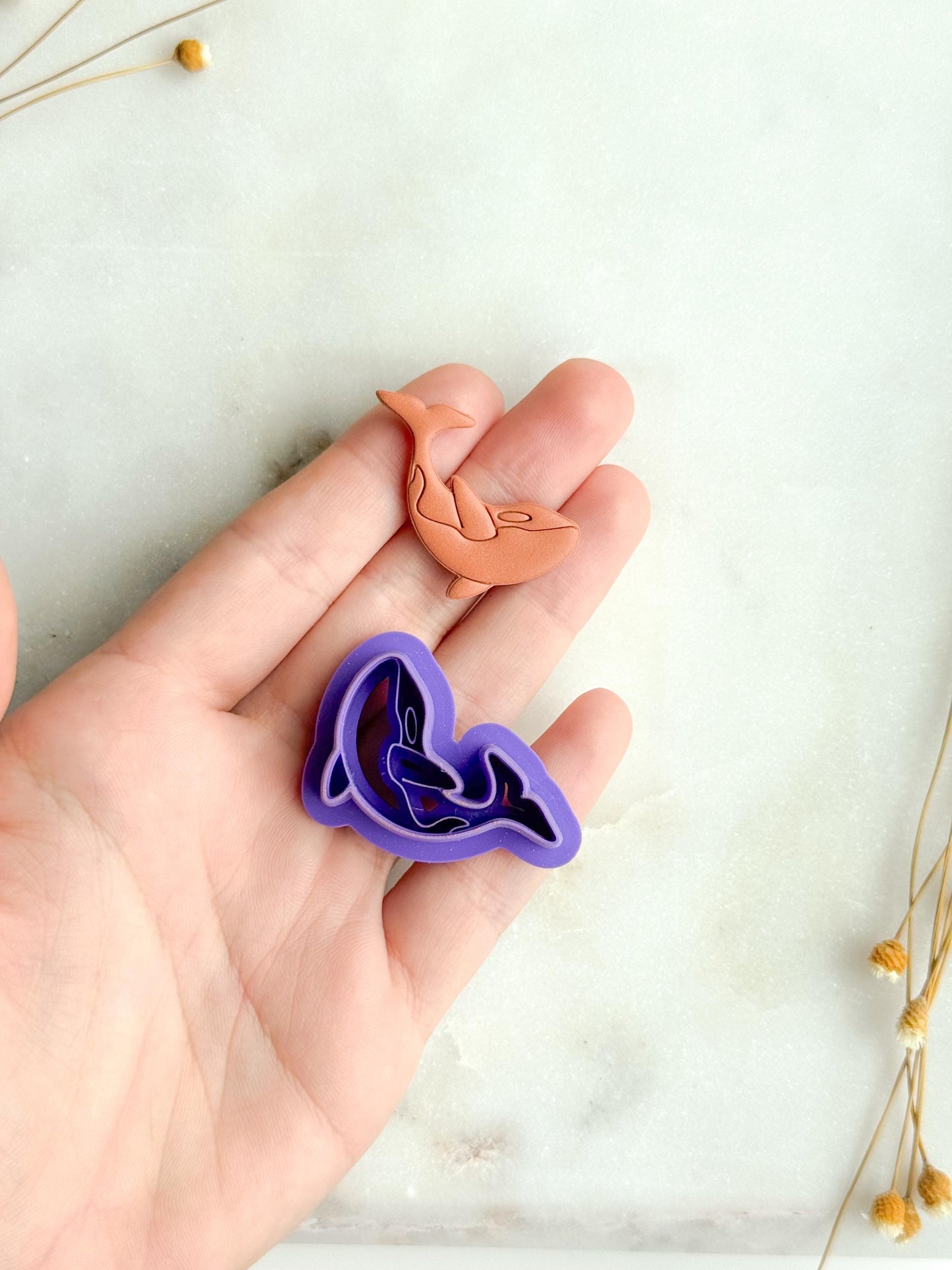 Whale Polymer Clay Cutter | Ocean Animal Clay Cutter | 3D Printed Embossed Cutter for Jewelry & Crafts