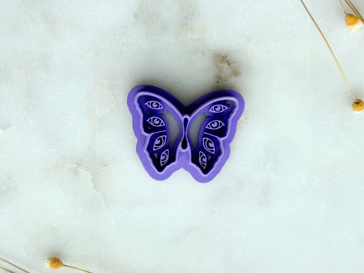 Mystic Eye Butterfly Polymer Clay Cutter | Eye Wings Moth Butterfly Cutter | 3D Printed Embossed Clay Cutter for Jewelry