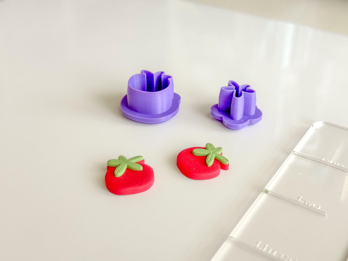 Tomato Polymer Clay Cutter Set β 3D Printed Clay Earring Cutters β Kawaii Fruit Veggie Cutter β DIY Tomato Jewelry Clay Tools