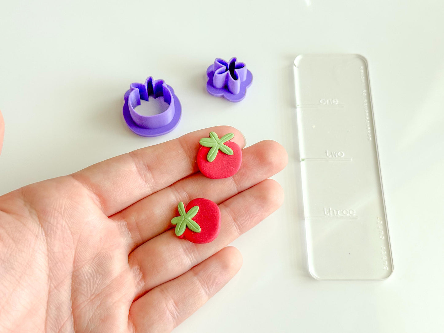 Tomato Polymer Clay Cutter Set β 3D Printed Clay Earring Cutters β Kawaii Fruit Veggie Cutter β DIY Tomato Jewelry Clay Tools