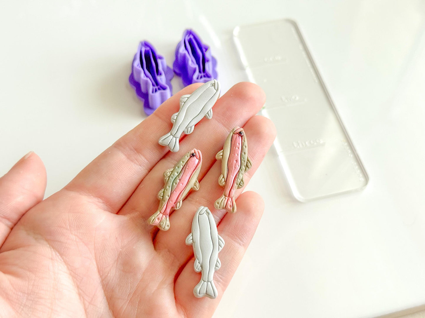Fish Polymer Clay Cutter β 3D Printed Trout Earring Cutter β Fishing Jewelry Clay Tool β Outdoorsy Polymer Cutter