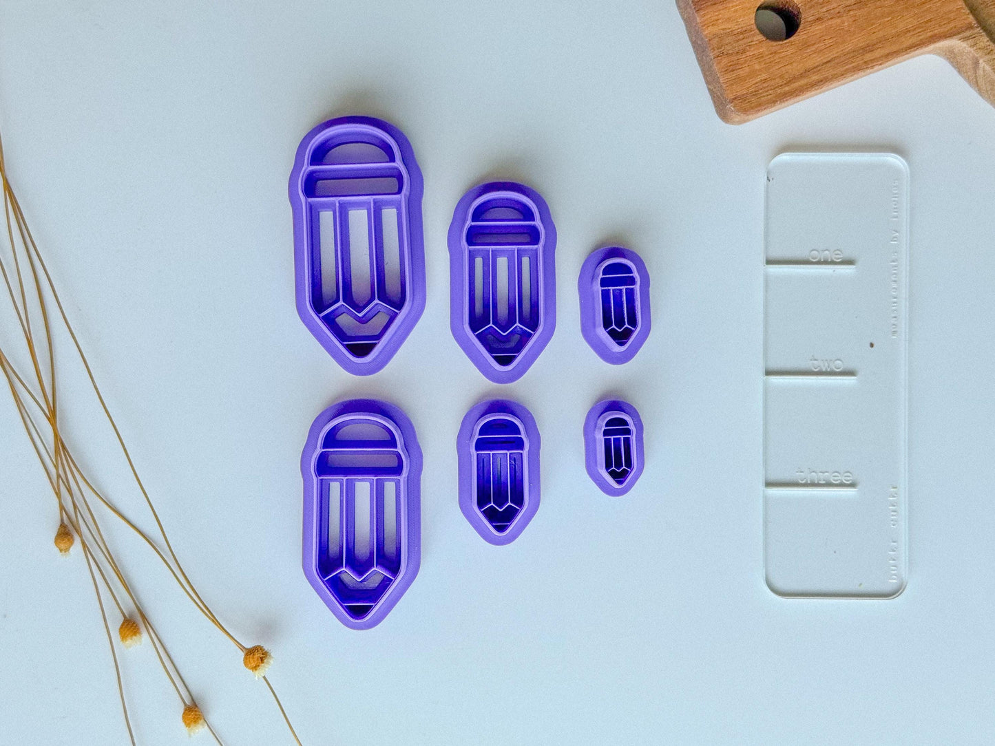 Back-to-School Polymer Clay Cutter Set | Mini School Supply Cutters | 3D Printed Embossed Cutters | Individual or Full Set