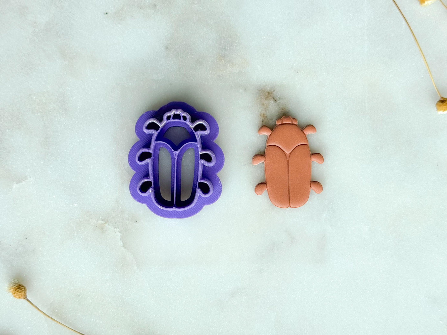 Beetle Polymer Clay Cutter | Gothic Bug Scarab Clay Cutter | 3D Printed Embossed Cutter for Jewelry