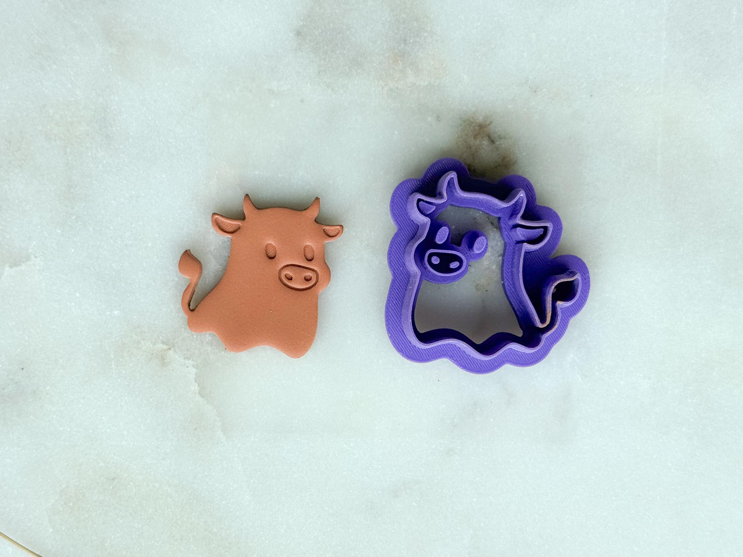 Cow Ghost Polymer Clay Cutter | Spooky Cute Ghost Cow Cutter | 3D Printed Embossed Cutter for Halloween Jewelry & Crafts