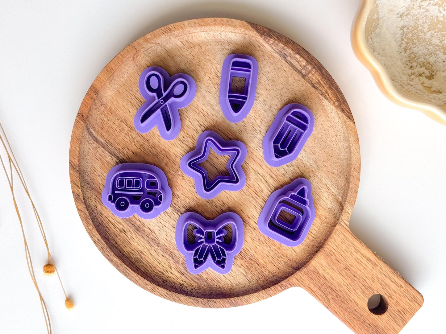 Back-to-School Polymer Clay Cutter Set | Mini School Supply Cutters | 3D Printed Embossed Cutters | Individual or Full Set