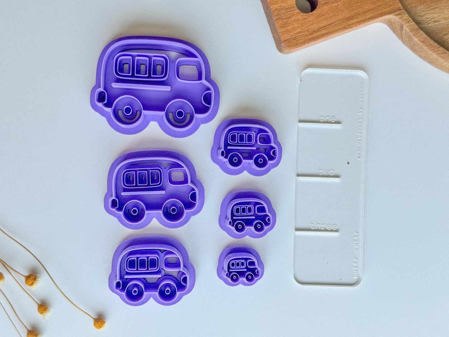Back-to-School Polymer Clay Cutter Set | Mini School Supply Cutters | 3D Printed Embossed Cutters | Individual or Full Set