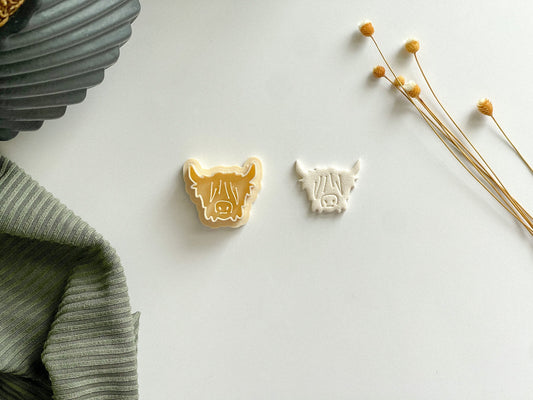 Highland Cow Clay Cutter, Cow Clay Cutter, Polymer Clay Cutters, Farm Theme Clay Cutter, Cottagecore Clay Cutters, 3D Print Clay Cutter