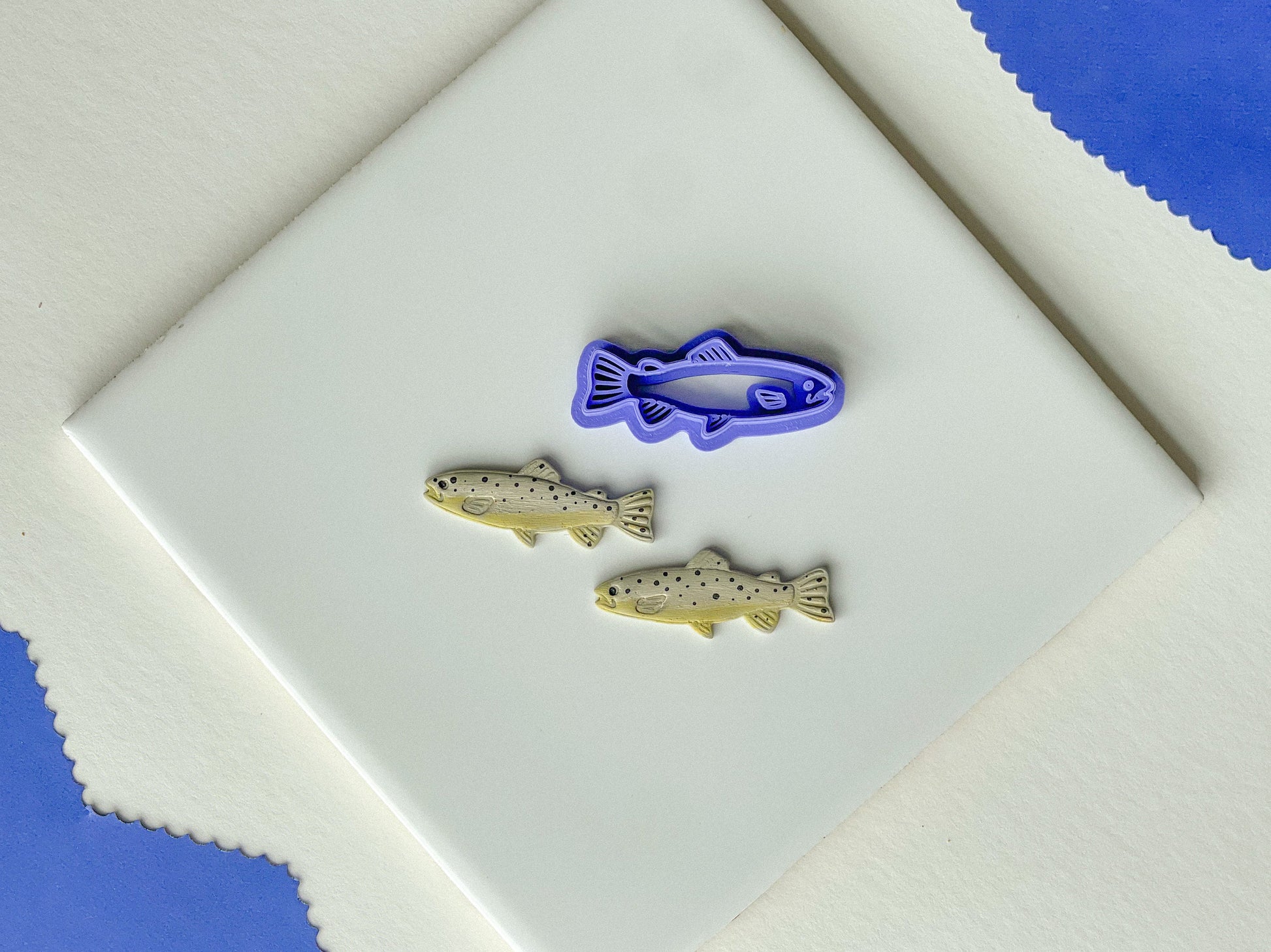 Trout Clay Cutter, Fish Clay Cutter, Summer Clay Cutter, Polymer Clay Cutters, Individual or Mirrored Set Options