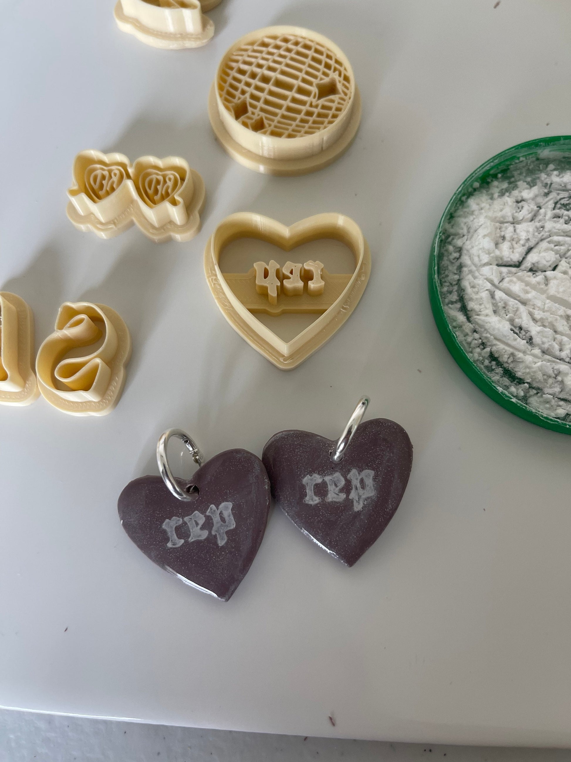 Reputation Heart Clay Cutter, Rep Heart Clay Cutter, Tswift Clay Cutter, Polymer Clay Cutter, Embossed Clay Cutter