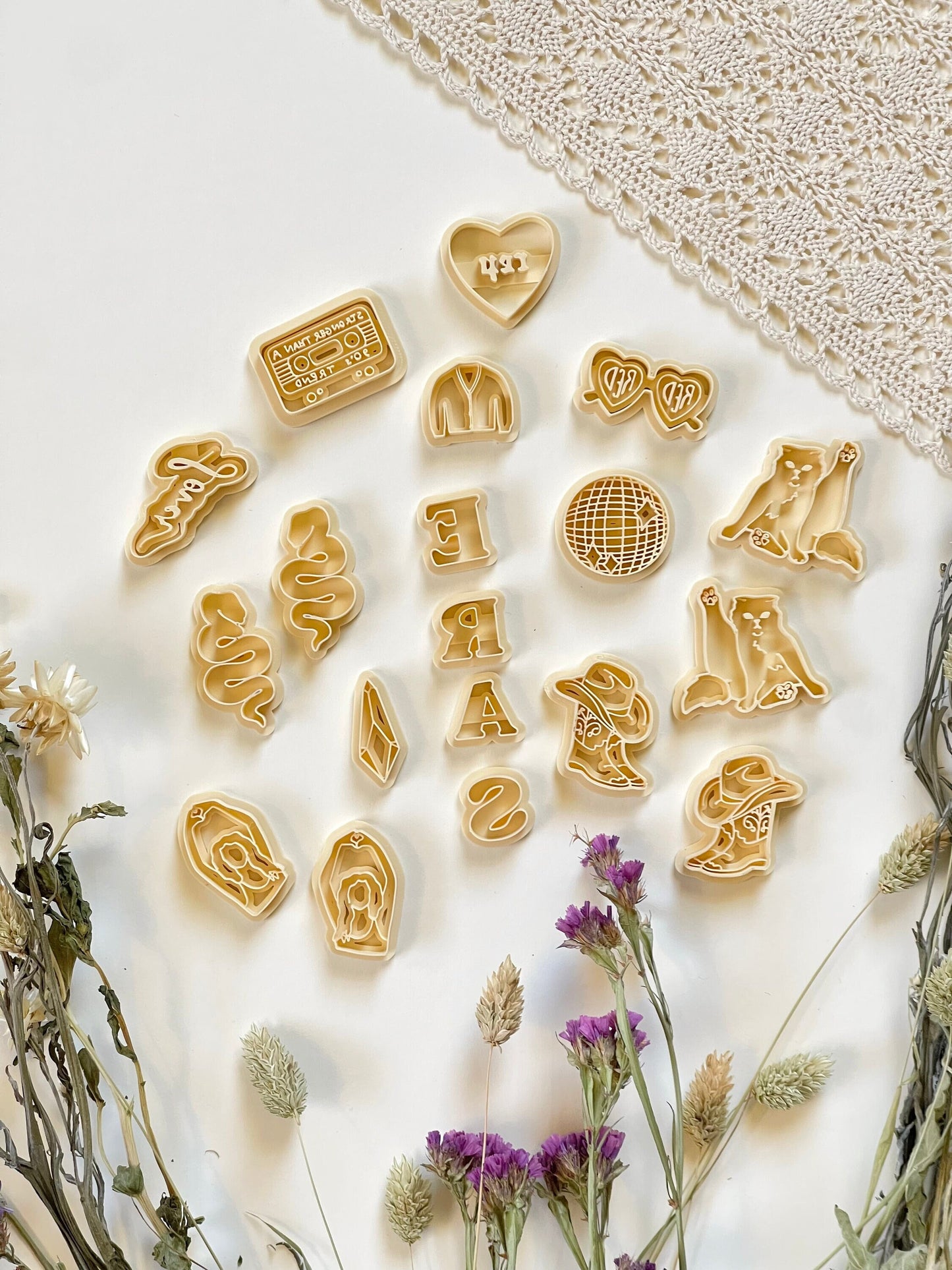 The WHOLE TSWIFT CUTTER Collection, Includes all clay cutters in the first picture, polymer clay cutters, pla print
