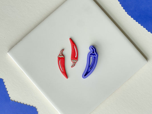 Hot Pepper Clay Cutter, Individual or Mirrored Option, Polymer Clay Cutter, Vegetable Clay Cutter, Gardening, Summer