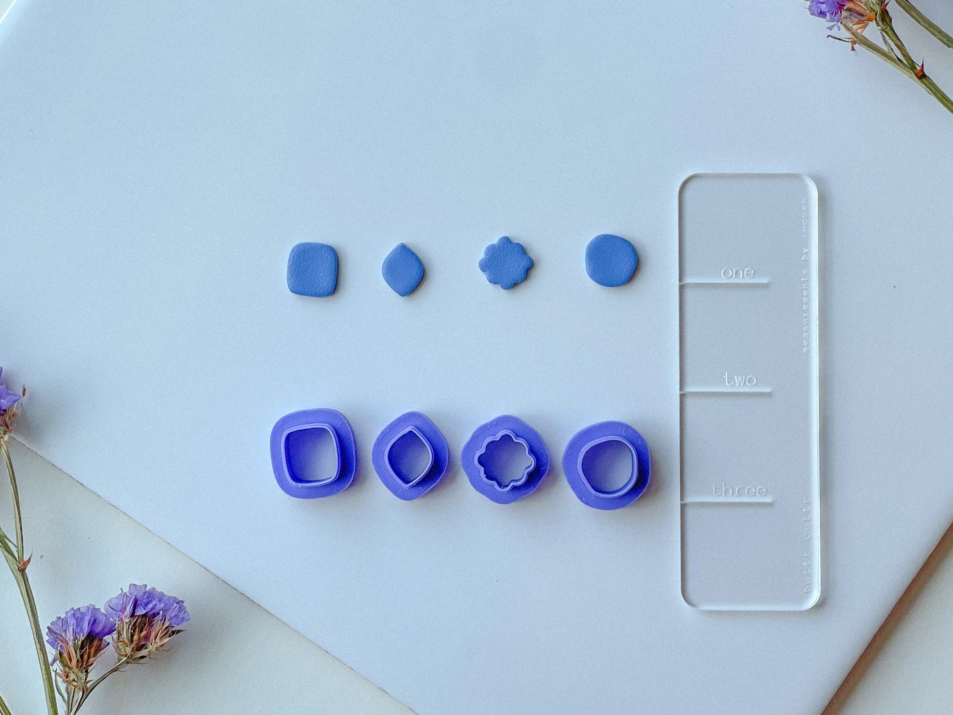 Essential Stud Set, SET OF FOUR, Polymer Clay Cutter, Stud Clay Cutters, .5 inch Stud Clay Cutters