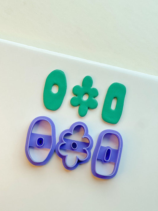 Organic Donut Clay Cutters, Purchase Individualy or Set of 3, 3 Sizes Available, Polymer Clay Cutters, Funky Clay Cutters