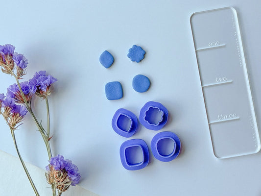 Essential Stud Set, SET OF FOUR, Polymer Clay Cutter, Stud Clay Cutters, .5 inch Stud Clay Cutters